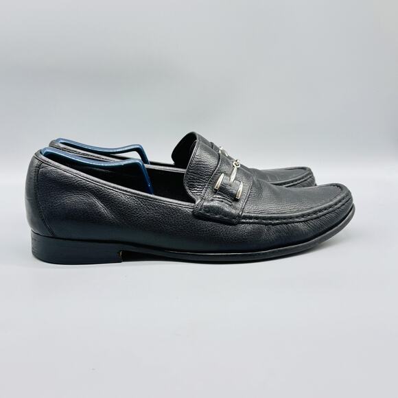 Cole Haan Shoes Men 11.5 Black Leather Bit Loafer Horsebit Moc Toe Slip On Dress - Picture 1 of 11